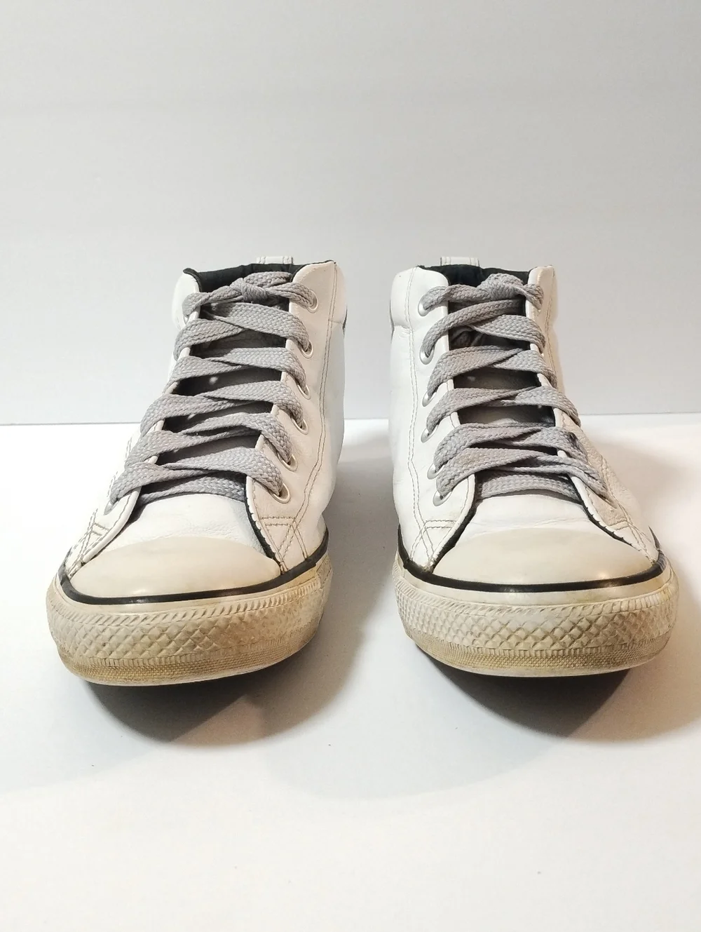 Converse Chuck Taylor All Star White Leather Street Mid Men's Size 10 143726C